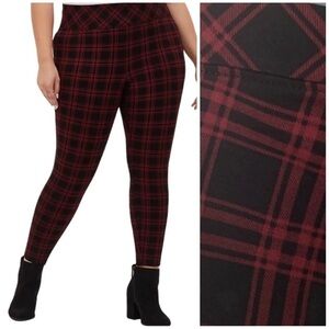Torrid Red and Black Plaid Skinny Pants